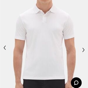 Theory Standard Polo in Piqué Cotton in White. Male medium